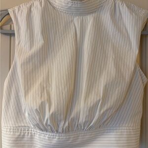 Parker White Pinstripe Sleeveless Blouse